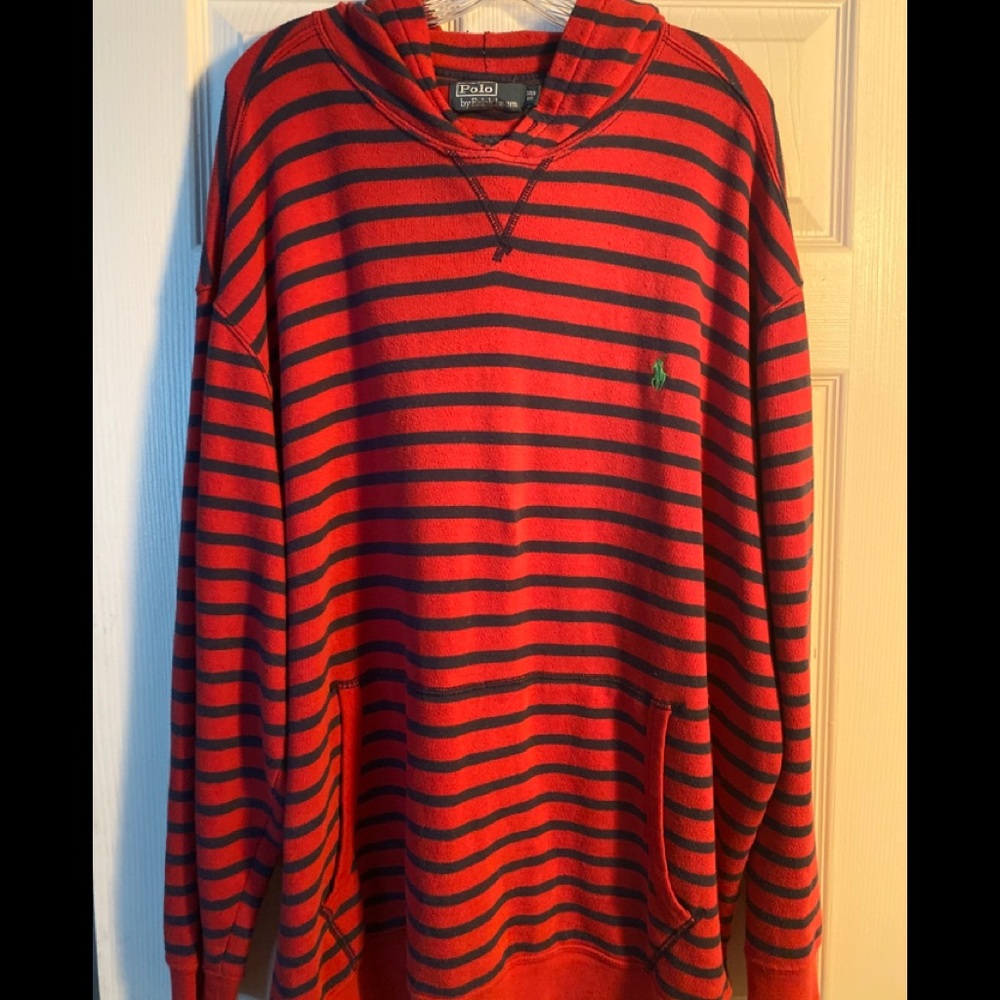 Men’s Size 3XB Polo Striped Hoodie